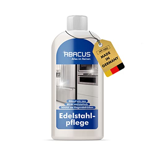 ABACUS Edelstahlpflege Öl 500ml | mit hochwertigen Weißölen | Entfernt Fingerabdrücke | Streifenfreier Glanz & Langzeitschutz | Edelstahlöl für Küche Kühlschrank & Spülbecken (4058)