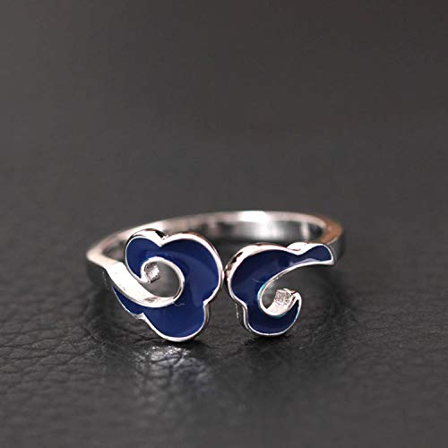 Bague ajustable pour femme au style ethnique rétro nuage émaillé