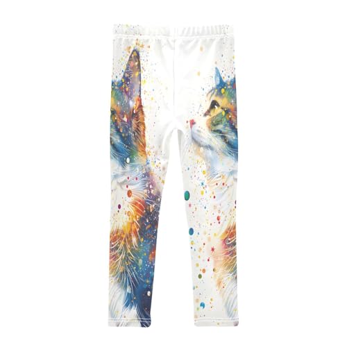 Toddler Girls Leggings Printed Yoga Pants Leggings Watercolor Cat for Kids2