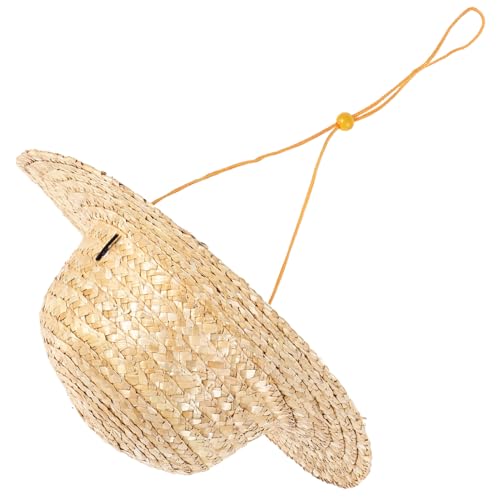Boys and Girls Straw Hat Country Beach Decor Adjustable Straw Hats for Boys and Girls Outdoor Beige