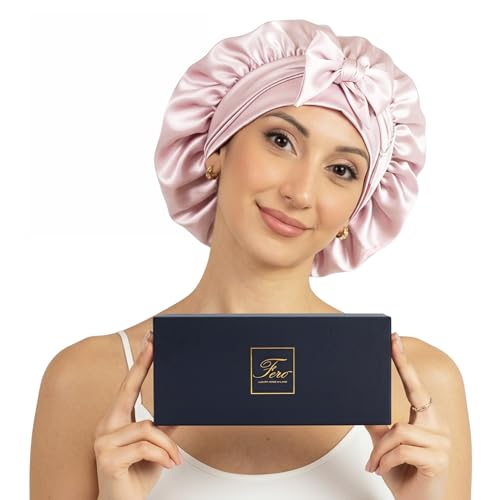 Bonnet de nuit ajustable en soie Ferò anti-frisottis pour cheveux bouclés