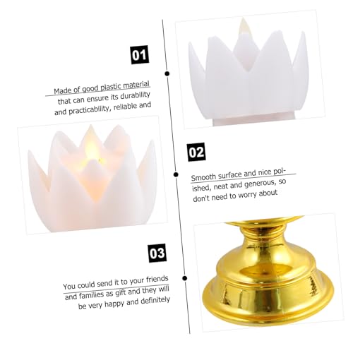 Lámpara de Loto LED COLLBATH Iluminación de Altares e Interiores Pack de Dos Unidades 8