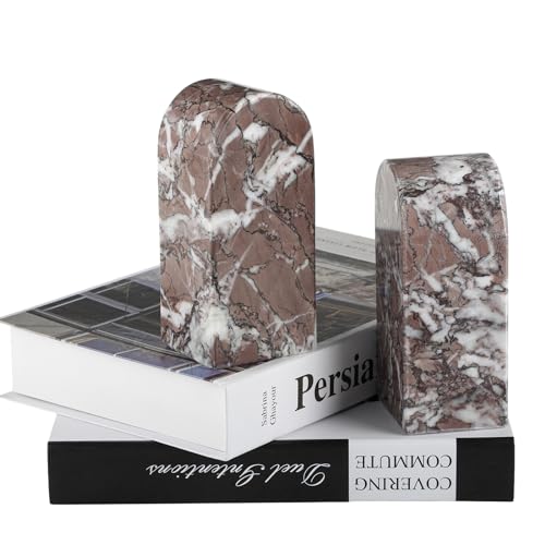 Soportes de libros de mármol turco Koville, finales decorativos pesados de 7lbs 5