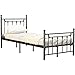 Zxqiang Giroletto Letto Singolo Giroletto in Metallo di Alta qualità con Testata E Pediera,Giroletto,Letto per Camerette di Bambini,Ragazzi E Adulti,Nero(90 X 200 cm)