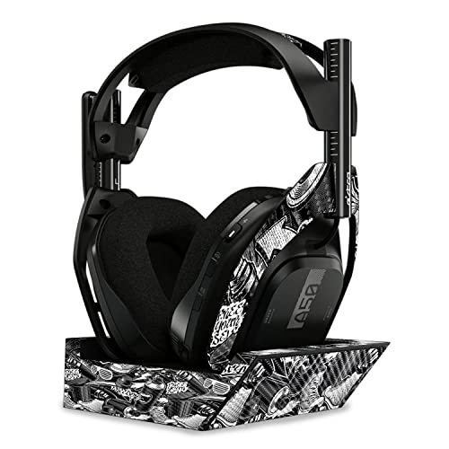 Image of MightySkins Carbon Fiber Skin Compatible with Astro A50 Wireless Headphones + Base Station (Gen 4) - Mono Hip Hop | Protective, Durable Textured Carbon Fiber Finish | Easy to Apply | Made in The USA