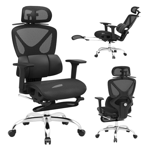 10 Best Mesh Office Chair Under $200: Top Comfortable Picks 7 Freepub Ergonomic Mesh Office Chair, Home Desk Chair Comfy with Adjustable Lumbar Support 3D Headrest and Armrests, Reclining Big and Tall High Back Computer Gaming Chairs for Man Women, 350lbs Black