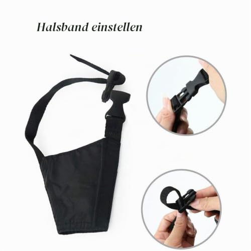 Amacoam Hund Maulkorb Nylon 7 Stück Einstellbare Atmungsaktive Sicherheit für Kleine, Mittlere und Große Hunde - Anti-Biss, Bellen, Kauen Schutz, Schwarz