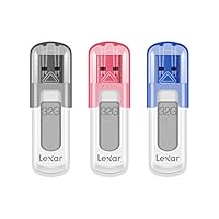 Lexar JumpDrive V100 32GB USB 3.0 Flash Drive, 3-Pack Gray, Pink, Blue (LJDV100032G-B3NNU)