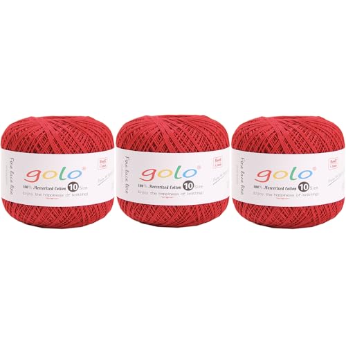 Image of golo 3 Balls Crochet Thread Size 10 Crochet Yarn for Hand Knitting 136