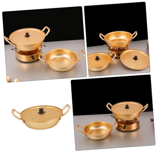 ARTSEWPLY 式黄アルウムラーメン鍋 蓋付き耐熱ストックポット ダブルハンドル付き 一人用調理鍋 インスタント麺対応 製便利なソースポット 家