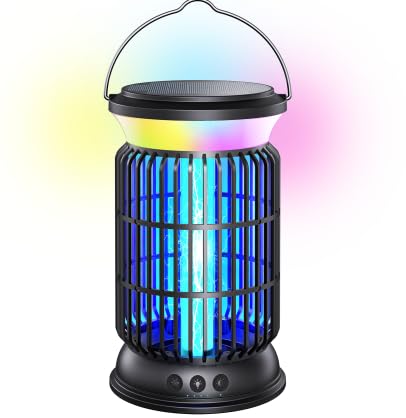 Sayneep Solar Bug Zapper Outdoor Powerful 4200V Electric Mosquito Zapper with Upgraded Mosquito Attraction Light Auto On/Off IPX6 Waterproof Insect Zapper for Patio Garden & Camping