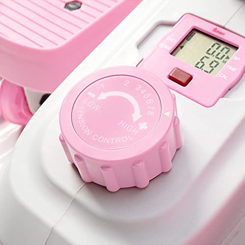 Sunny Health and Fitness Pink Under Desk Elliptical Machine - P2030