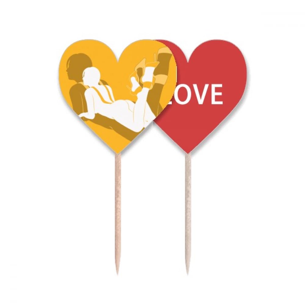 Love Heart Cupcake Pick original pour buffet Belle femme