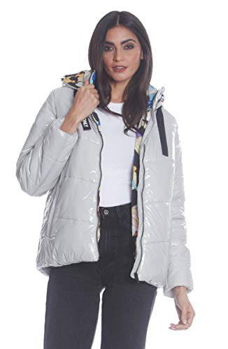Members Only Women's Hi-Shine Chevron Quilt Puffer Jacket with Nickelodeon Mashup Print Lining