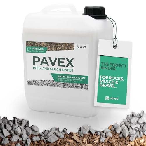 PAVEX - 5L de liants de gravier pour coller des pierres, du paillis et de la pierre concassée de tout type. Liaison de pierres pour les allées de jardin ou les terrasses - Tient jusqu'à 3 ans.