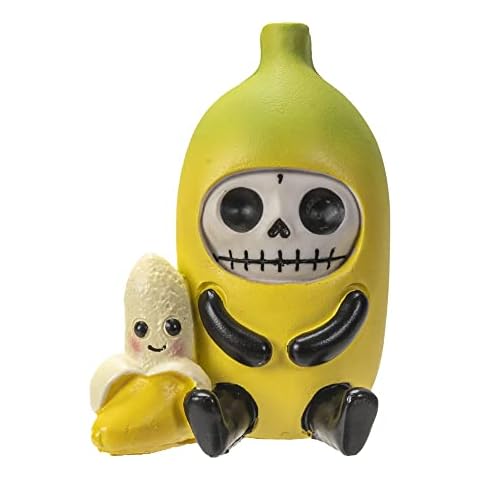 Furrybones Na Na Skull face Character in a Banana Costume Collectible Decorative Skeleton Figurine Cover