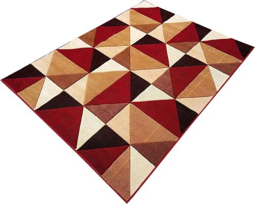 Image of Soft Premium Multi Color Carpet 5x7 ft - Washable, Anti-Skid, Fade-Resistant Acrylic Rug for Living Room, Hall, Bedroom, Modern Decor