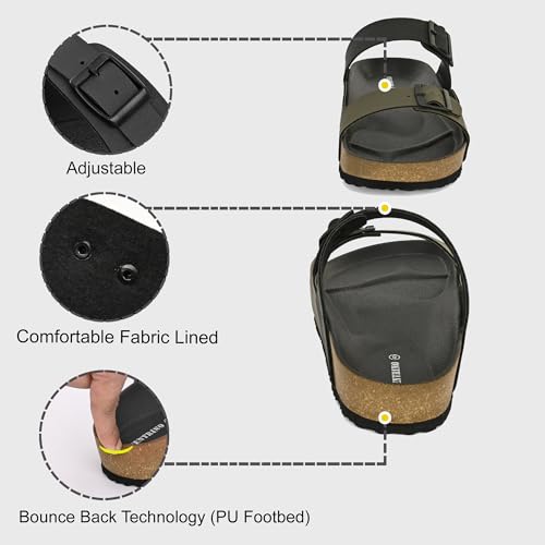Image of Centrino Men's Berkin-Style Slip-On Sandals | Open Toe Design | Soft PU Footbed | Lightweight & Comfortable | Arch Support | On-Grip Sole | Casual Outdoor Wear (9209)