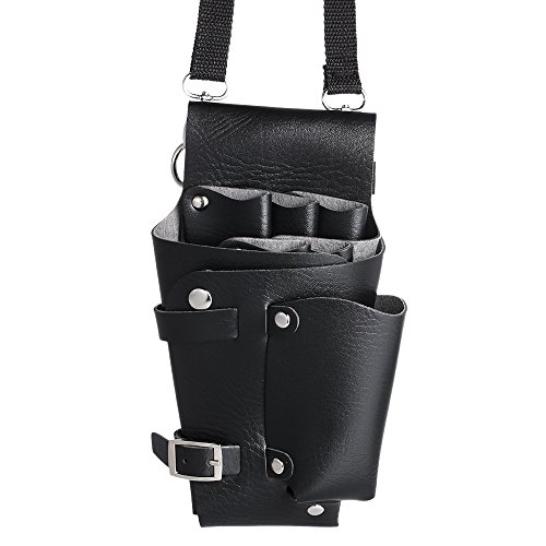 Anself Barber Holster PU Leather Pouch Holder Rivet Hair Scissor Bags Clips Waist Shoulder Belt (03#)
