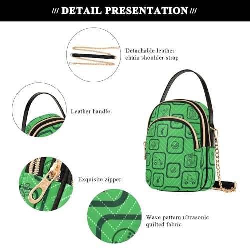 Image of MCHIVER Golf Crossbody Bag for Women Cell Phone Purse Wallet with Removable Chain Shoulder Handbag
