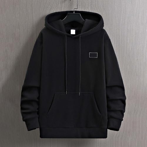 Fleece Hoodie Men Hooded Long Sleeve Shirts with Pocket Mens Trendy Solid Sweatshirts Hoodie Casual Fall Pullover3