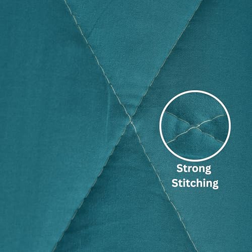 Image of Galaxy Home Decor Premium Microfibre Reversible Comforter | Ultra-Soft, Lightweight & All-Season Warm Quilt | Cozy AC Blanket for Double Bed 90 inch x 100 inch | 220 GSM, Teal & Ivory