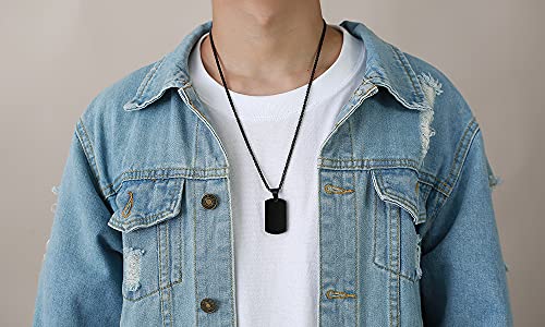 VNOX Personalized Customizable Photo Text Cremation Urn Necklace for Ashes Holder Dog Tag Pendant Family Pet Memorial Keepsake Jewelry for Men Women3