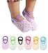 Dicry 6 Pairs Baby Girls Mary Jane Socks for Walking, 12-24 Months, Dot, Non Skid Slip No Show Ankle Socks with Strap