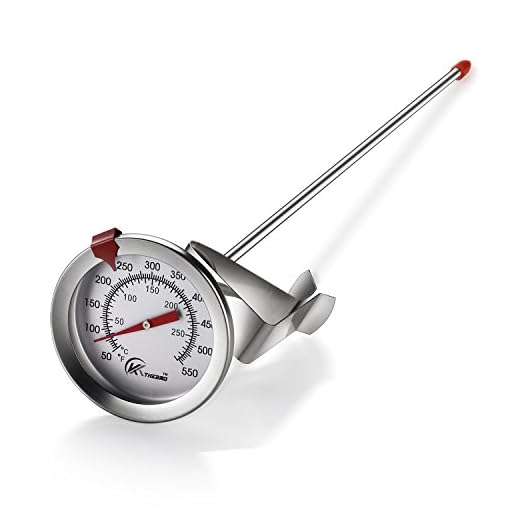 KT THERMO Deep Fry Thermometer With Instant Read,Dial Thermometer,12" Stainless Steel Stem Meat Cooking Thermometer,Best for Turkey,BBQ,Grill