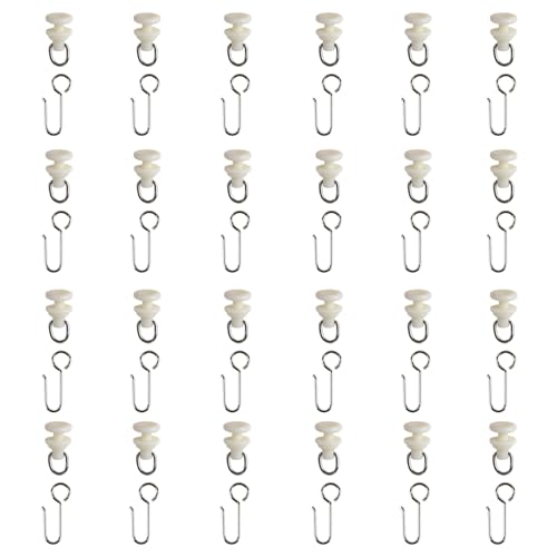 TYRON Carrier Roller with Hooks for Adhesive Curtain Track (Set of 24)