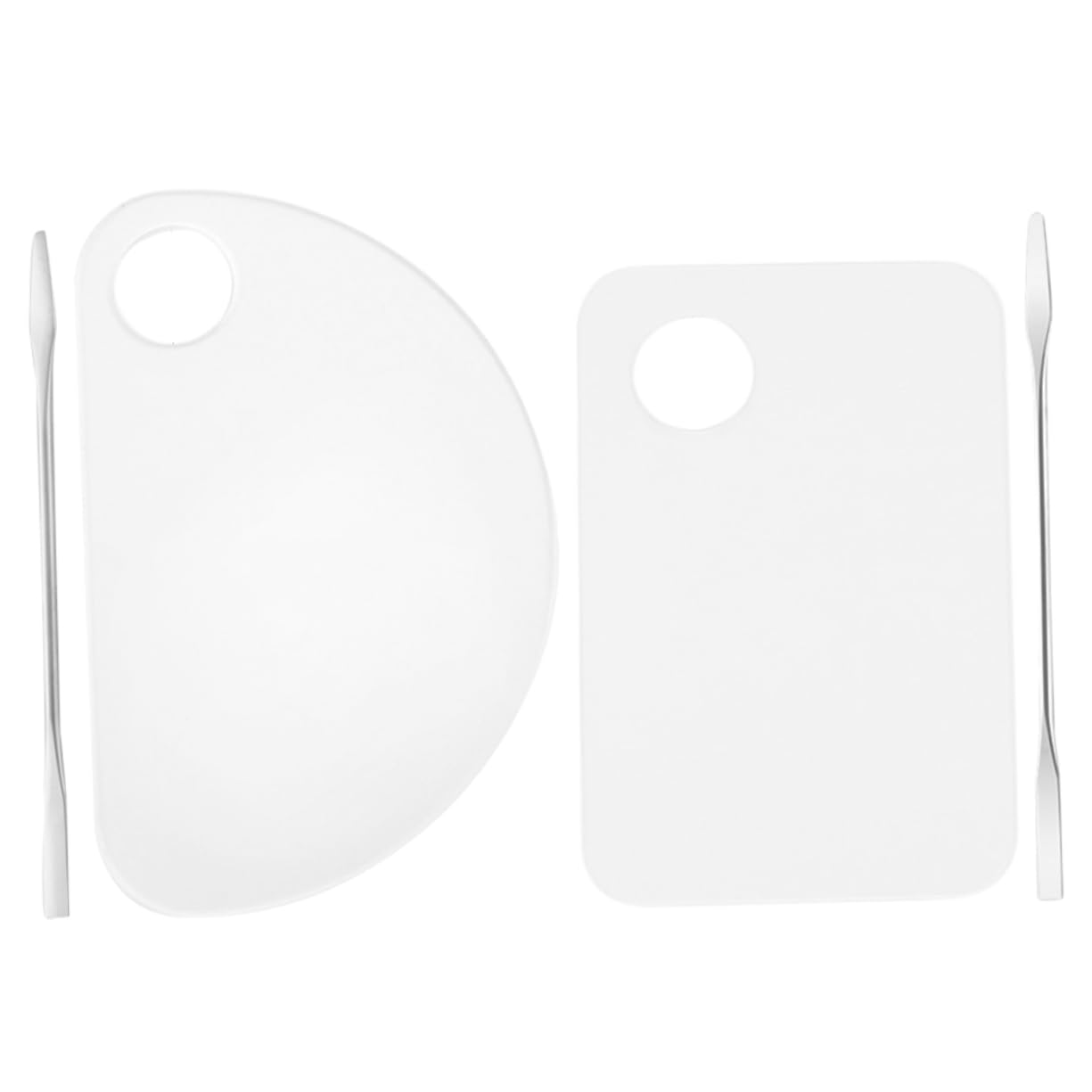 VICASKY 2 Pack Acrylic Makeup Set for Foundation Eye Shadow Blending Tray Professional Nail Artists Essential