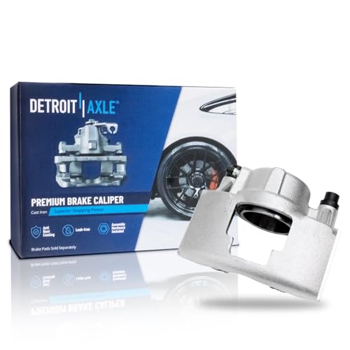 Image of Detroit Axle - Front Left Brake Caliper for GMC Chevy K1500 K2500 C2500 K3500 C1500 Suburban Savana Express Tahoe Yukon Ram 2500 3500 Driver Side Disc Brake Caliper Replacement