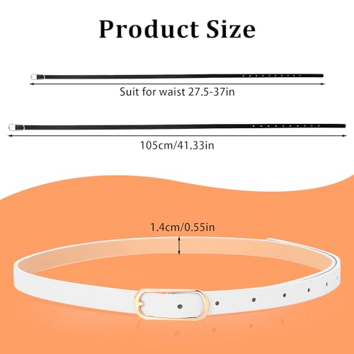 Adjustable Leather Waist Belt For Kids, Thin Waist Belt Skinny Leather Belts with Alloy Pin Buckle for Girls Boys3