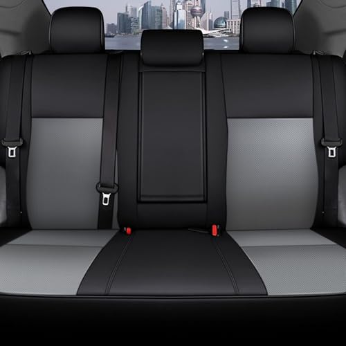 Image of AOMSAZTO Car Seat Covers for Toyota Corolla 2014 2015 2016 2017 2018 2019 L,LE,LE Eco,Plus Sedan Car Seat Cover Full Set Waterproof, Custom Fit Full Set Faux Leather (Black+Gray, 2014-2019 Corolla)