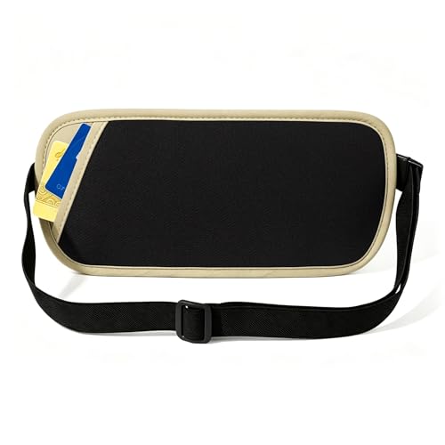 Image of Money Belt - Slim Passport Holder RFID Blocking Travel Wallet Undercover Fanny Packs for Women Men - Gold