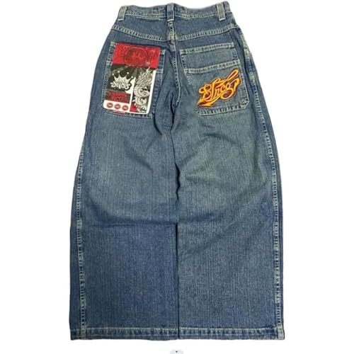 Minus Twos Cargo Baggy Jeans Hommes, Baggy Jeans Y2k Style Hip-Hop Combat Streewear Vintage Lâche Pantalon Homme Jeans Coupe Droite Les Courses De Rue Les...