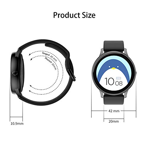Smartwatch, 1,2-Inch Volledig Aanraakscherm, Vrouwelijk Bluetooth-Waterdicht Horloge Met Meerdere Sportmodi, Gezondheidscontrole, Compatibel Met Ios En Android,A - Afbeelding 8