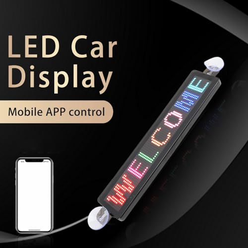 Sinal de led programável, painel de matriz de led de 12x72 pixels, controle por aplicativo bluetooth