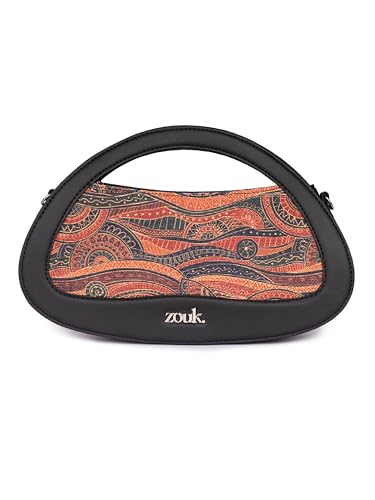 Image of ZOUK Nadia Sling Bag for Women - Stylish Crossbody with Cutout Top Handle | Handcrafted Shoulder Bag with Multiple Pockets & Water-Resistant Lining | Formal & Casual Use |