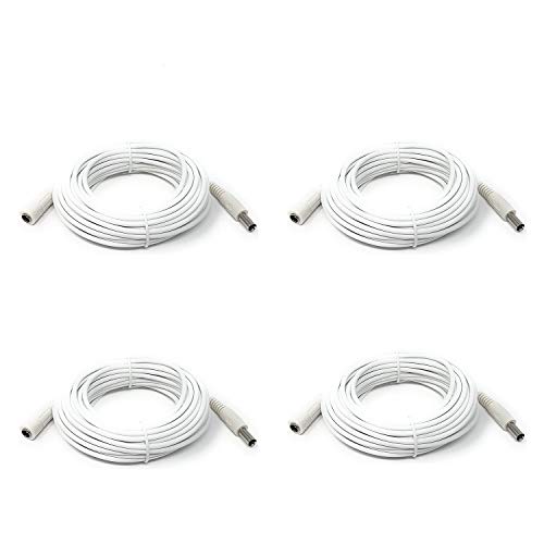 (4) 60ft Power Extension Cable 2.1mm x 5.5mm 12V DC Plug Power Adapter Cord, 20AWG Wire for CCTV Wireless WiFi IP Security Camera, DVR, LED, Car (4 Pack, 60 Feet) (4) 60ft Power Extension Cable 2.1mm x 5.5mm 12V DC Plug Power Adapter Cord, 20AWG Wire for CCTV Wireless WiFi IP Security Camera, DVR, LED, Car (4 Pack, 60 Feet)