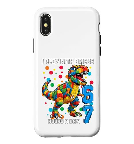 I Play With Bricks 6 7 Hours Per Day Dino T�V���c �X�}�z�P�[�X iPhone X/XS �p