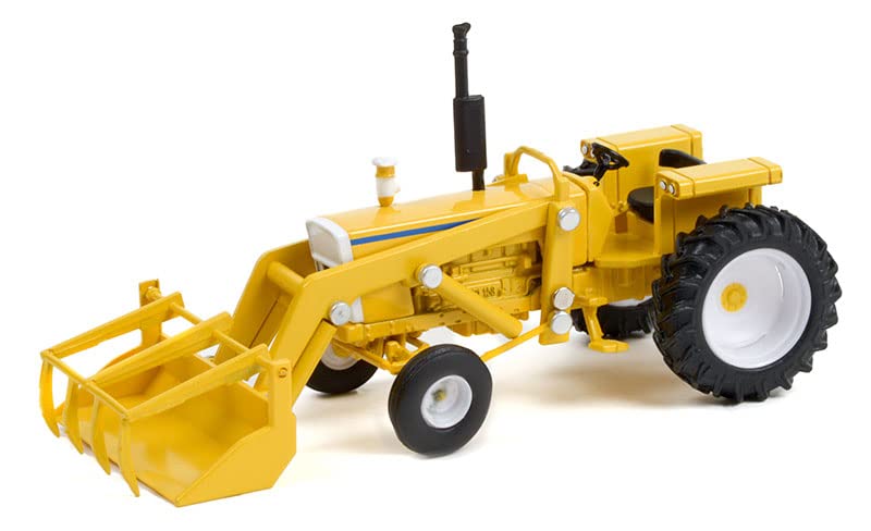 Greenlight 48060-B Down on The Farm Series 6 - 1972 Tractor - Yellow and White with Front Loader 1:64 Scale