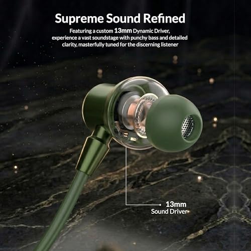 Image of AROMA HF1007 Type C Wired Earphone with HD Quality in-Line Mic,12mm Driver Hi-Res Wired