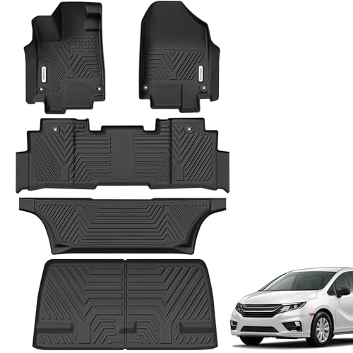 Yitamotor Floor Liner And Cargo Mats Fit For Honda Odyssey 2018-2026 Mini Passenger Van