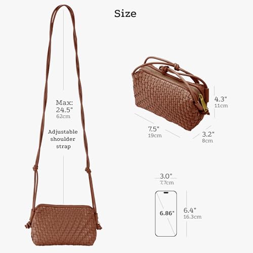 Woven Crossbody Bag for Women Small Woven Purse Vegan Leather Handbag Braided Purse Small Crossbody Bag3