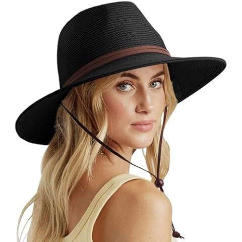 DRESHOW Women's Adjustable Straw Sun Hat Cover