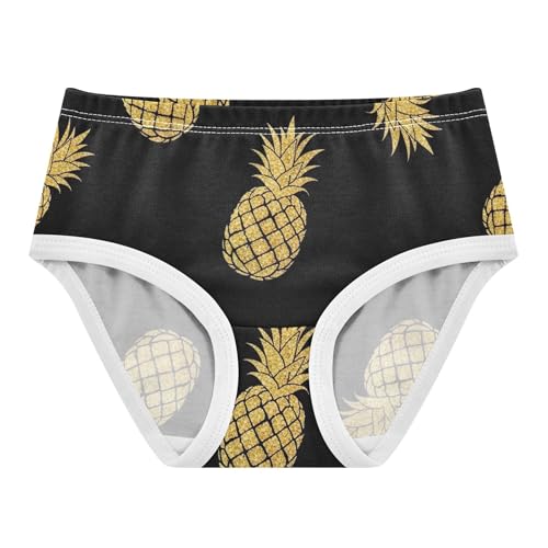 Colorful Girls Underwear Toddlers 2t Cotton Girl Panties Cute Glittery Gold Pineapples Black Briefs Girls Undies