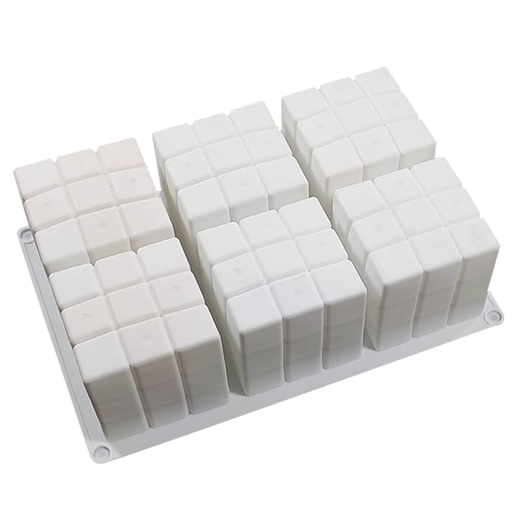 RTUGOVT Baking Tools - Sugarcraft Mould 3D Cube Shape Cookie Cutters Halloween Kids Gift Food-grade Silicone Cake Plunger Cutter Durable