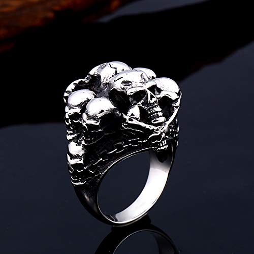 Image of Genuine Stainless Steel Ring Jewelry for Men Fashion Punk Biker Skull Rings
