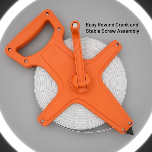 QWORK Bandmaß Fiberglas, Rollmassband, 30M /100 FT, Doppelseitig
